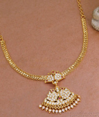Elegant Dual Peacock Design Impon Gold Attigai Collection Online NCKN3902 Elegant Dual Peacock Design Impon Gold Attigai Collection Online NCKN3902