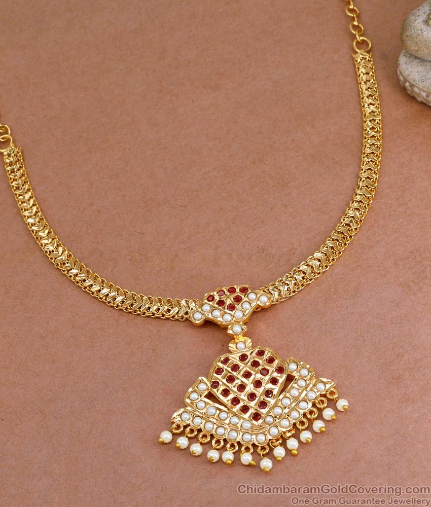 Latest Pearl Design Impon Pendant Gold Imitation Attigai Collection NCKN3904 Latest Pearl Design Impon Pendant Gold Imitation Attigai Collection NCKN3904