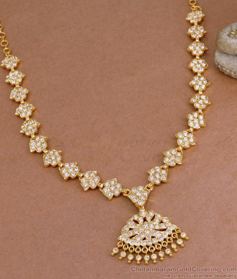 Original Impon Panchaloha White Stone Attigai Collection For Wedding NCKN3905