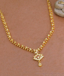 Ruby White Stone Five Metal Impon Attigai Collections For Women NCKN3907 Ruby White Stone Five Metal Impon Attigai Collections For Women NCKN3907