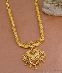 Peacock Design Ruby Stone Pure Gold Tone Wedding Necklace Collection NCKN3910 Peacock Design Ruby Stone Pure Gold Tone Wedding Necklace Collection NCKN3910