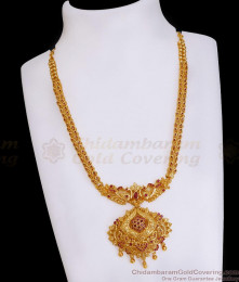 Peacock Design Ruby Stone Pure Gold Tone Wedding Necklace Collection NCKN3910 Peacock Design Ruby Stone Pure Gold Tone Wedding Necklace Collection NCKN3910