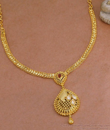 Stylish Mango Pendant Gold Imitation Attigai Necklace For Brides NCKN3911