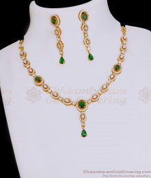 Attractive Emerald Stone Necklace With Diamond For Women Wedding NCKN3912 Attractive Emerald Stone Necklace With Diamond For Women Wedding NCKN3912