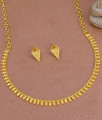 Latest Forming Gold Mullaipoo Necklace With Earring For Women NCKN3915 Latest Forming Gold Mullaipoo Necklace With Earring For Women NCKN3915