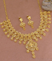 Premium Quality Arabic Forming Gold Necklace Earring Combo Set NCKN3916