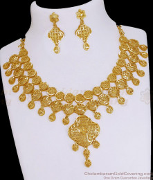 Premium Quality Arabic Forming Gold Necklace Earring Combo Set NCKN3916