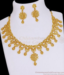 New Arrival Two Gram Gold Necklace Dubai Wedding Jewelry Set NCKN3917
