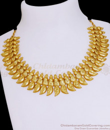 Real Gold Look Mango Design Gold Imitation Necklace 2 Gram Gold Jewelry NCKN3921