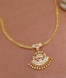 Buy Original Impon Lotus Pendant Attigai Design For Women Wedding NCKN3927 Buy Original Impon Lotus Pendant Attigai Design For Women Wedding NCKN3927