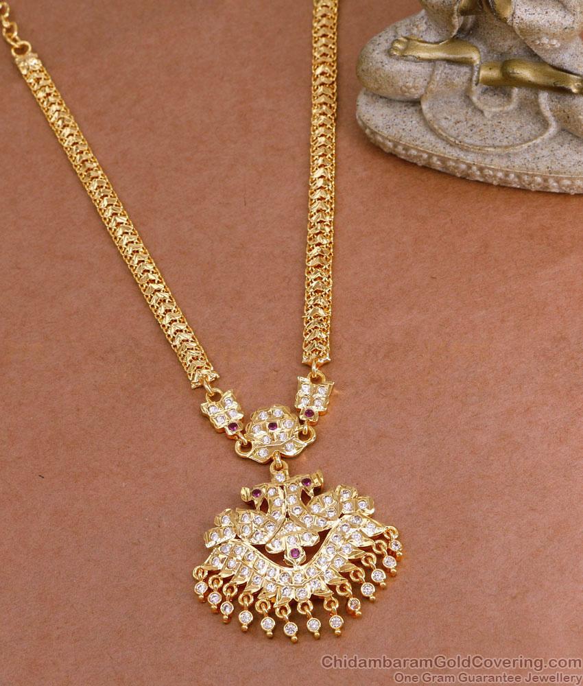 New Model Impon Dual Swan Gati Stone Attigai Necklace Designs NCKN3933