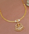 Stylish Full White Stone 5 Metal Attigai Necklace Lakshmi Design NCKN3937