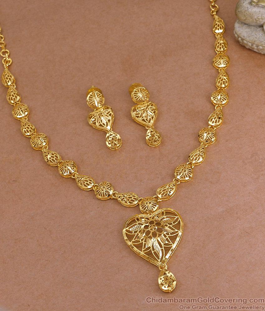 New Arrival Arabic Gold Wedding Necklace Heart Design With Earrings NCKN3944 New Arrival Arabic Gold Wedding Necklace Heart Design With Earrings NCKN3944