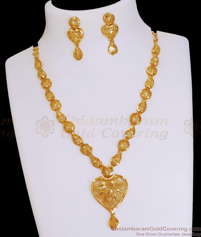 New Arrival Arabic Gold Wedding Necklace Heart Design With Earrings NCKN3944 New Arrival Arabic Gold Wedding Necklace Heart Design With Earrings NCKN3944