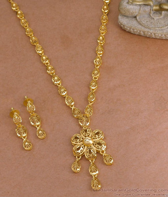 Buy Real Gold Design Floral Necklace Two Gram Gold Jewelry Online NCKN3945