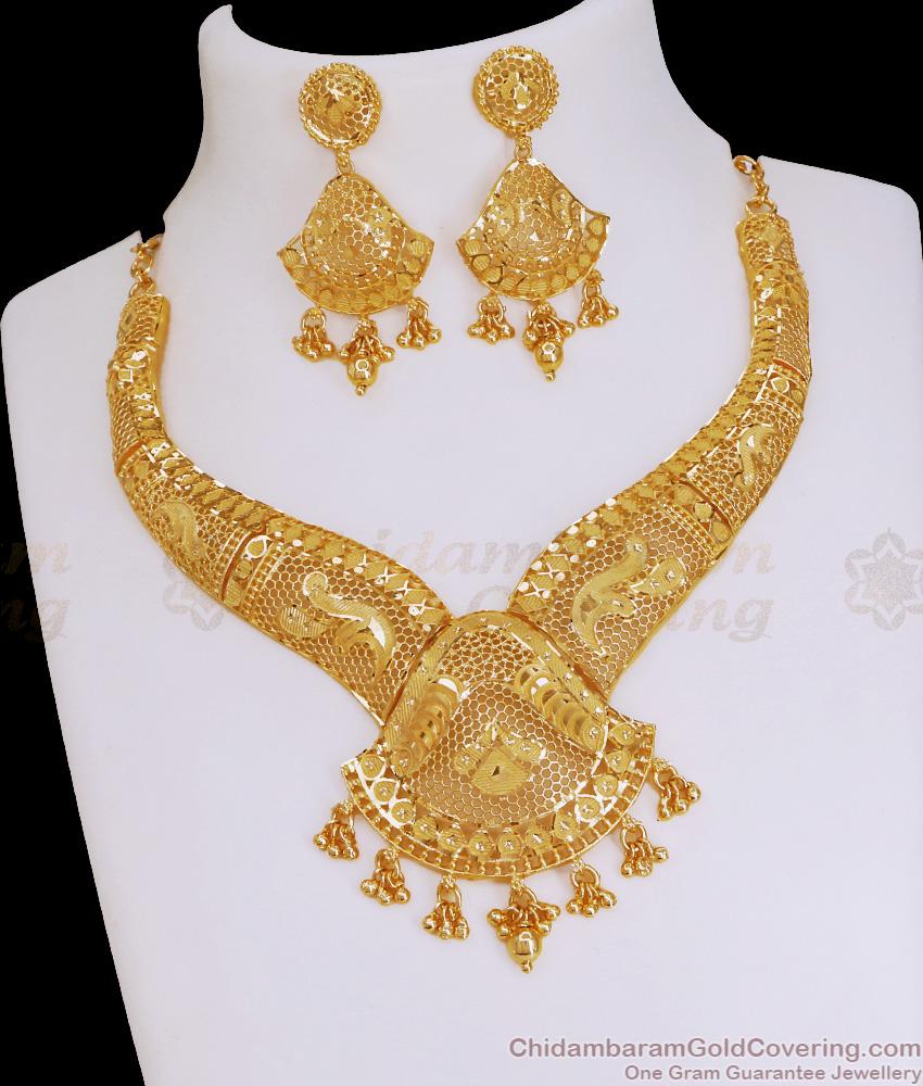 Premium Quality Forming Gold Choker Dubai Wedding Necklace Set NCKN3947 Premium Quality Forming Gold Choker Dubai Wedding Necklace Set NCKN3947