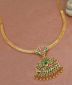 New Arrival Ruby Green Impon Stone Attigai Necklace For Marriage NCKN3948 New Arrival Ruby Green Impon Stone Attigai Necklace For Marriage NCKN3948