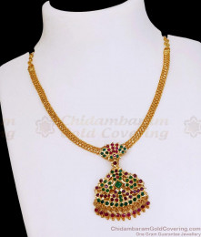 New Arrival Ruby Green Impon Stone Attigai Necklace For Marriage NCKN3948 New Arrival Ruby Green Impon Stone Attigai Necklace For Marriage NCKN3948