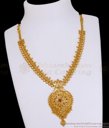 Stylish Ruby Stone Gold Plated Mullai Necklace Design For Women Online NCKN3949 Stylish Ruby Stone Gold Plated Mullai Necklace Design For Women Online NCKN3949