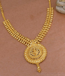 Traditional Lakshmi Design 1 Gram Gold Mango Necklace With Price Online NCKN3950 Traditional Lakshmi Design 1 Gram Gold Mango Necklace With Price Online NCKN3950