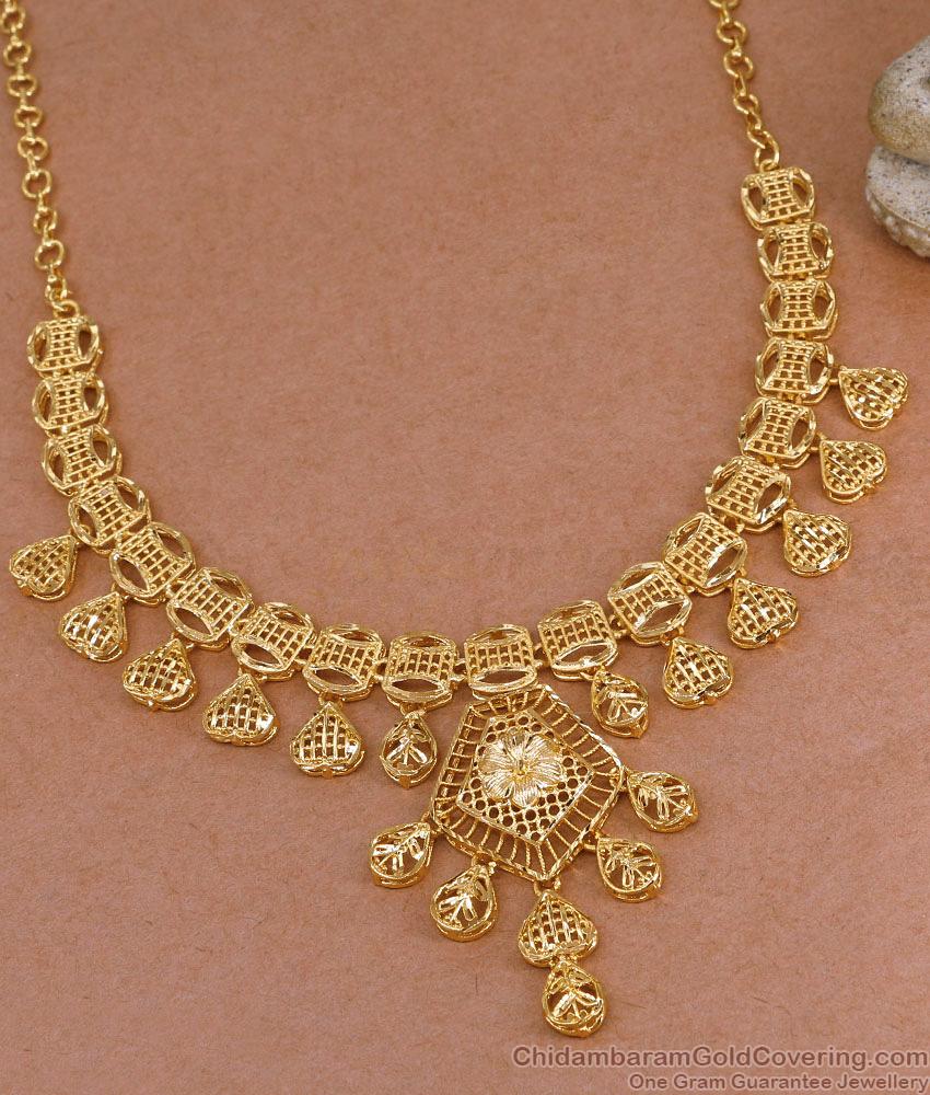 Light Weight Forming Gold Dubai Necklace 2 Gram Gold Jewelry For Wedding NCKN3951 Light Weight Forming Gold Dubai Necklace 2 Gram Gold Jewelry For Wedding NCKN3951