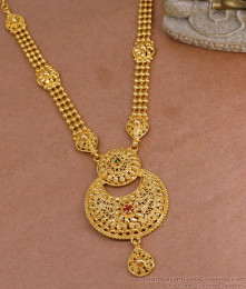 High Quality Micro Gold Plated Necklace 3 Line Beaded Chain Design NCKN3952