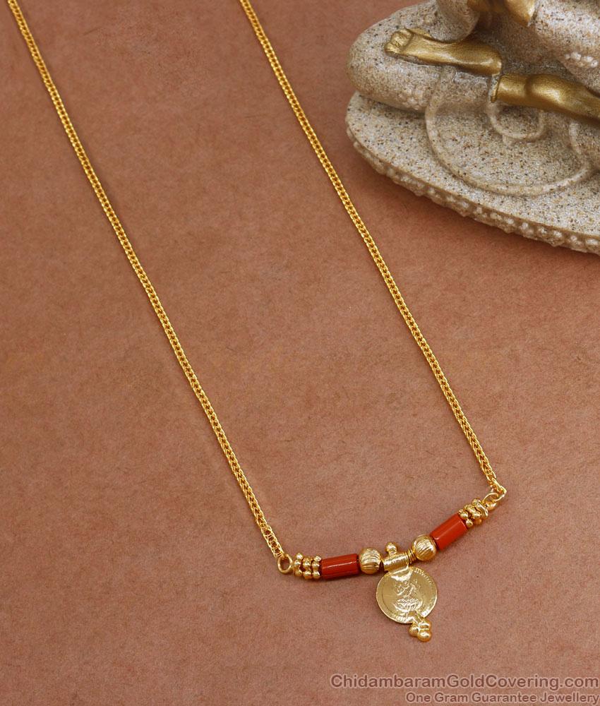 Light Weight One Gram Gold Lakshmi Coin Necklace Design NCKN3953 Light Weight One Gram Gold Lakshmi Coin Necklace Design NCKN3953