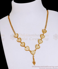 Elegant Heart Design 1 Gram Gold Necklace Bridal Jewelry Online NCKN3957 Elegant Heart Design 1 Gram Gold Necklace Bridal Jewelry Online NCKN3957