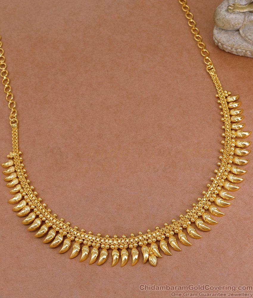 Traditional Bridal Wear Gold Plated Mullaipoo Necklace For Women NCKN3958 Traditional Bridal Wear Gold Plated Mullaipoo Necklace For Women NCKN3958