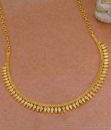 Pure Gold Tone Mango Type Gold Imitation Short Necklace Design Online NCKN3959