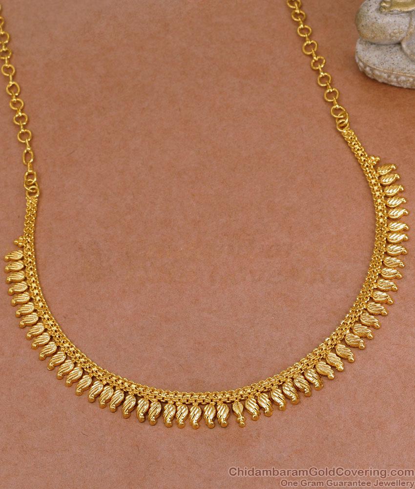 Pure Gold Tone Mango Type Gold Imitation Short Necklace Design Online NCKN3959 Pure Gold Tone Mango Type Gold Imitation Short Necklace Design Online NCKN3959