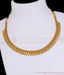 Pure Gold Tone Mango Type Gold Imitation Short Necklace Design Online NCKN3959