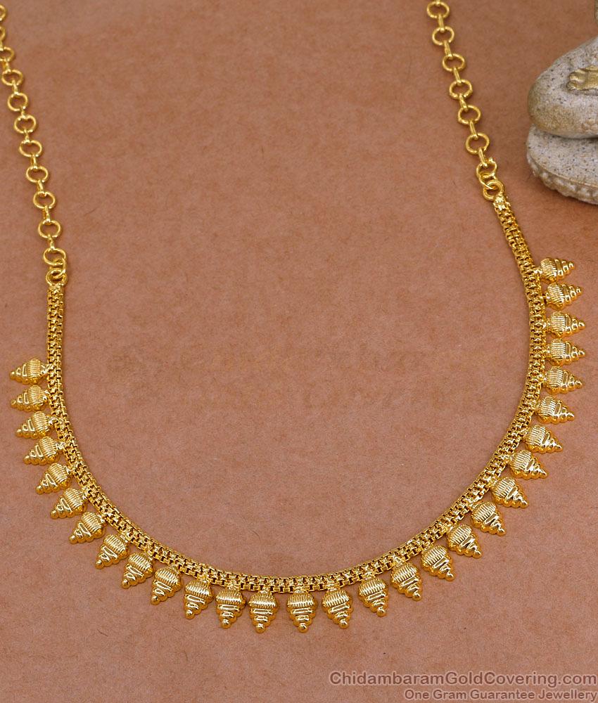 Attractive Gold Big Mullaipoo Bridal Wear Necklace Design For Women NCKN3962 Attractive Gold Big Mullaipoo Bridal Wear Necklace Design For Women NCKN3962