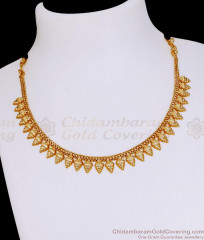 Attractive Gold Big Mullaipoo Bridal Wear Necklace Design For Women NCKN3962