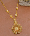 Stylish White Ad Stone Flower Pendant Gold Imitation Necklace For Marriage NCKN3965 Stylish White Ad Stone Flower Pendant Gold Imitation Necklace For Marriage NCKN3965