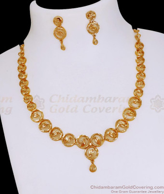 Attractive Gold Plated Srilankan Bridal Necklace Earring Combo Set Online NCKN3967