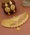 Unique Gold Design Bridal Wear Choker Necklace Two Gram Gold Jewelry NCKN3969 Unique Gold Design Bridal Wear Choker Necklace Two Gram Gold Jewelry NCKN3969