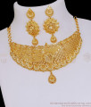 Unique Gold Design Bridal Wear Choker Necklace Two Gram Gold Jewelry NCKN3969 Unique Gold Design Bridal Wear Choker Necklace Two Gram Gold Jewelry NCKN3969