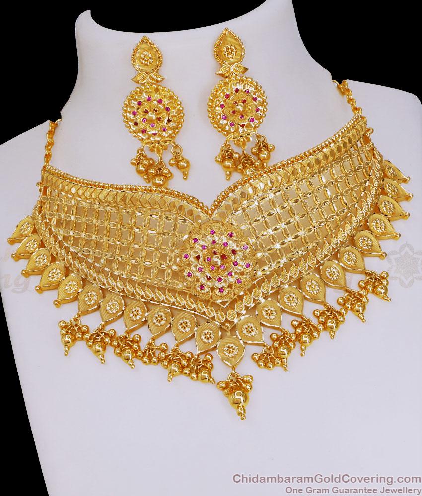 Buy Gold Forming Bridal Choker Necklace Set Design Online NCKN3974 Buy Gold Forming Bridal Choker Necklace Set Design Online NCKN3974