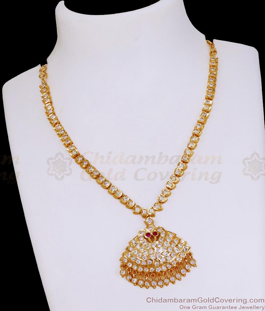 New Model Impon Panchaloha Gold Necklace Peacock Design Online NCKN3976 New Model Impon Panchaloha Gold Necklace Peacock Design Online NCKN3976