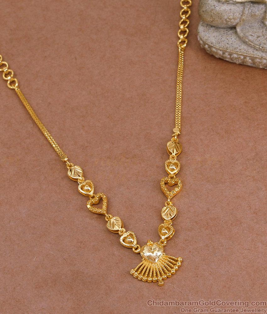 Light Weight One Gram Gold Close Necklace Design Festive Collections NCKN3977