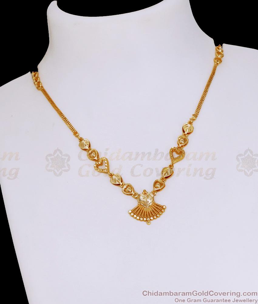 Light Weight One Gram Gold Close Necklace Design Festive Collections NCKN3977