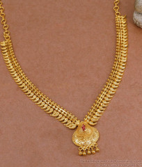Traditional Mango Design Ruby Stone Gold Plated Necklace NCKN3978 Traditional Mango Design Ruby Stone Gold Plated Necklace NCKN3978