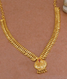 Traditional Mango Design Ruby Stone Gold Plated Necklace NCKN3978 Traditional Mango Design Ruby Stone Gold Plated Necklace NCKN3978