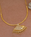 Stylish White Ad Stone Sangu Type Gold Pendant Necklace For Brides NCKN3980 Stylish White Ad Stone Sangu Type Gold Pendant Necklace For Brides NCKN3980