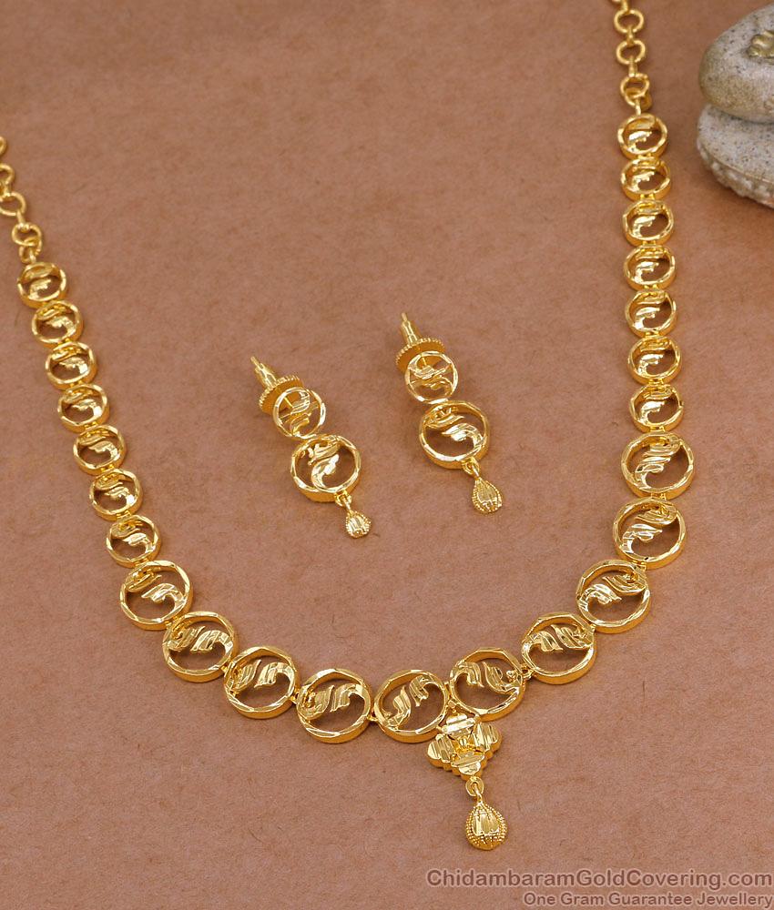 Classic Micro Gold Plated Necklace Srilankan Bridal Jewelry NCKN3986