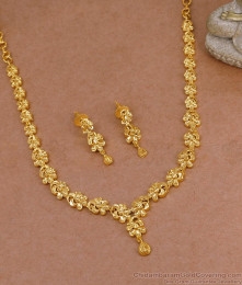 Premium Quality Flower Design Bridal Wear Gold Necklace Combo NCKN3990 Premium Quality Flower Design Bridal Wear Gold Necklace Combo NCKN3990