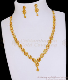 Premium Quality Flower Design Bridal Wear Gold Necklace Combo NCKN3990 Premium Quality Flower Design Bridal Wear Gold Necklace Combo NCKN3990