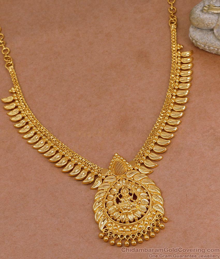 Latest Lakshmi Design Gold Plated Necklace Design Shop Online NCKN3992