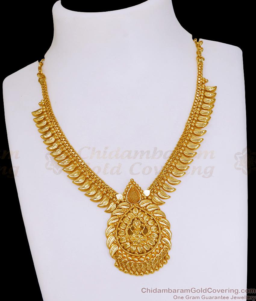 Latest Lakshmi Design Gold Plated Necklace Design Shop Online NCKN3992